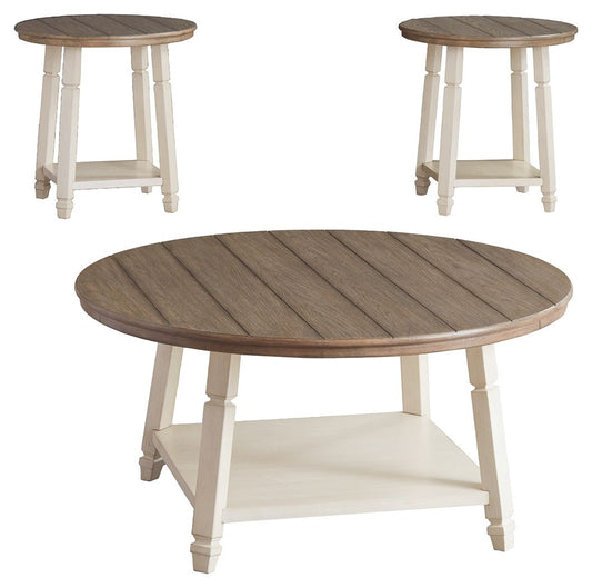 Bolanbrook - White / Brown / Beige - Occasional Table Set (Set of 3)