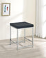 Afshan - Upholstered Square Padded Vanity Stool - Chrome