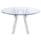 Alaia - Round Clear Glass Top Dining Table - Chrome