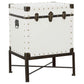 Nancy - Upholstered Vintage Side Table Storage Trunk - White