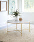 Ellison - Round Marble Top Coffee Table - White And Gold