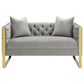 Eastbrook - Velvet Upholstered Tufted Loveseat - Gray