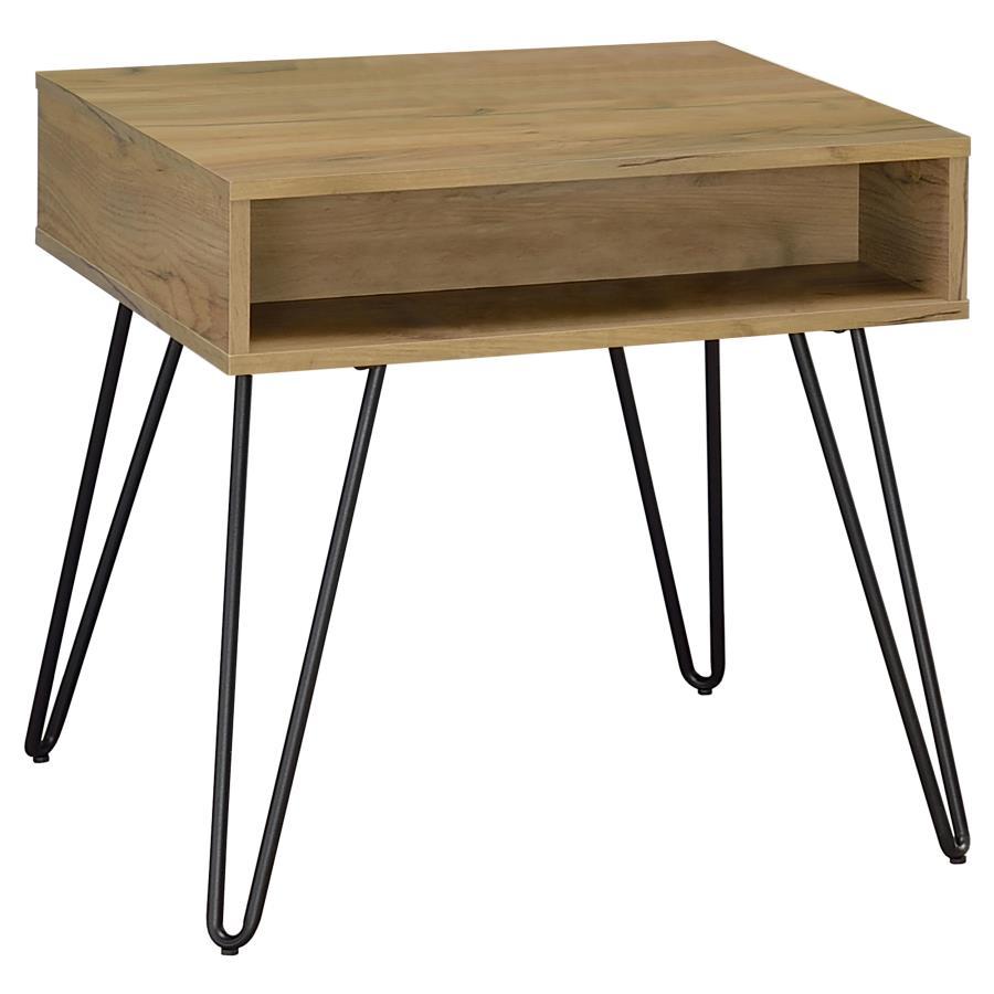 Fanning - Engineered Wood Side End Table - Golden Oak