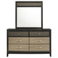 Valencia - 6-Drawer Dresser With Mirror - Black