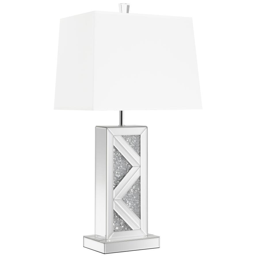 Carmen - Tapered Shade Mirrored Table Lamp - Silver