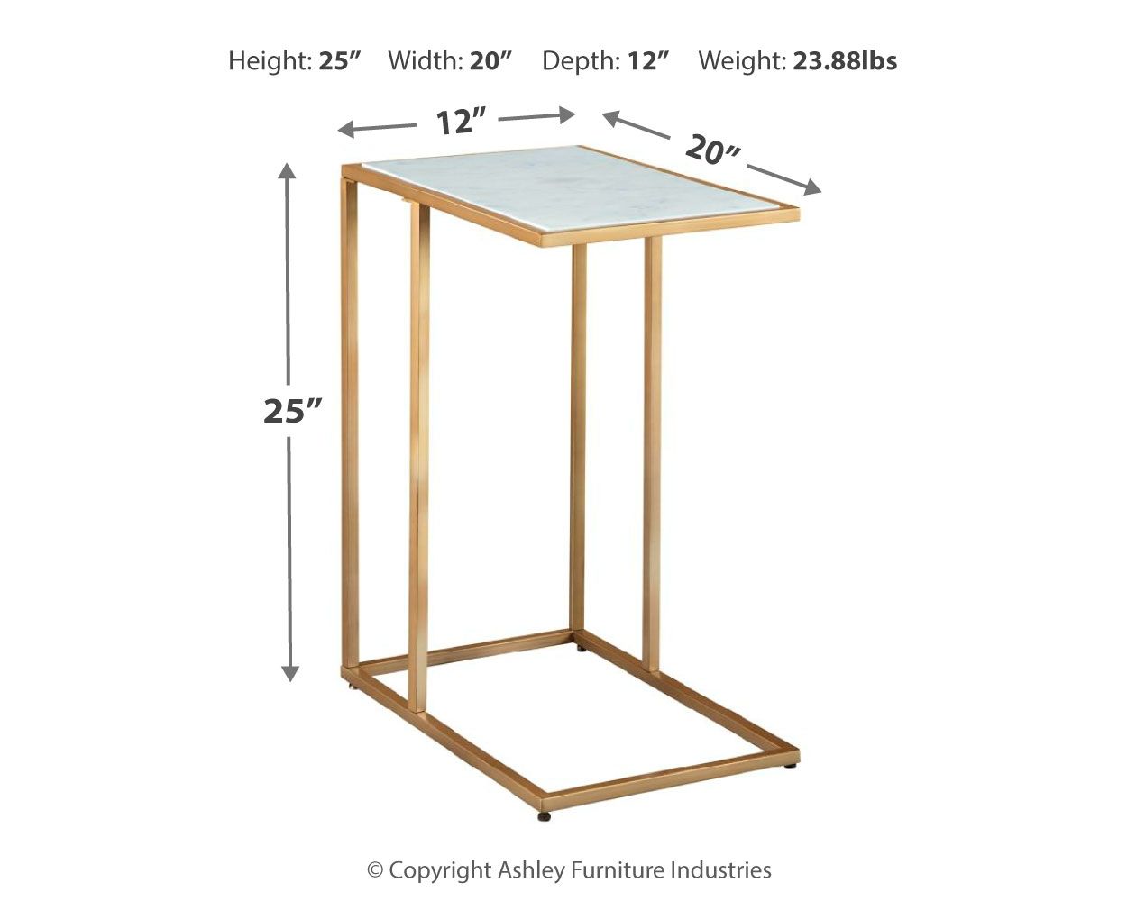 Lanport - Champagne / White - Accent Table