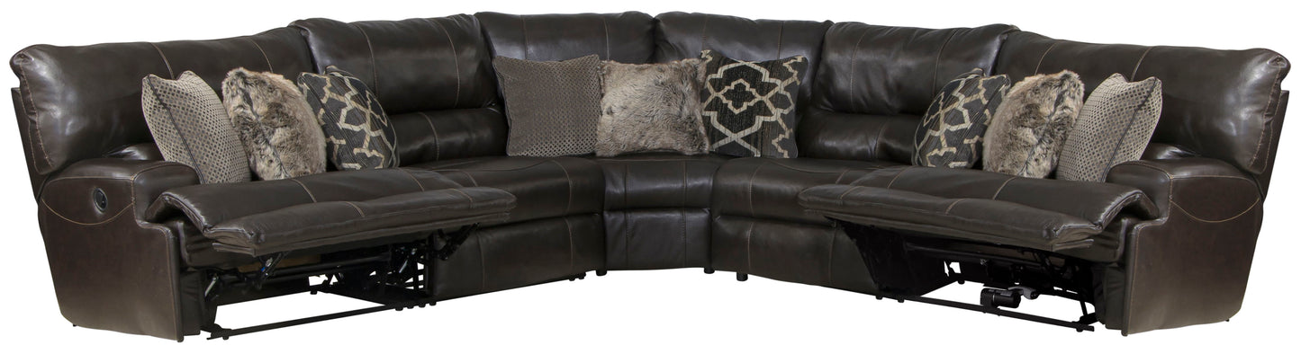 Como - Italian Leather Match Reclining Sectional