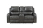 Linton - Leather Console Loveseat With Power Footrest