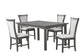 Flair - 5 Piece Dining Set (Table & 4 Chairs) - Gray