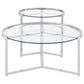 Delia - 2 Piece Round Glass Top Nesting Coffee Table