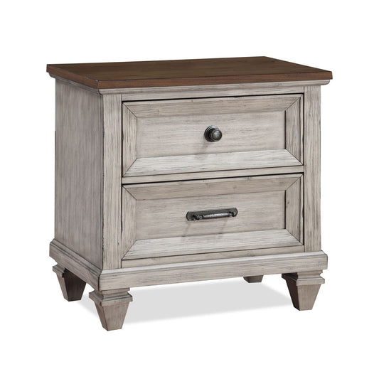 Mariana - Nightstand With USB - Vintage Creme