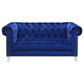 Bleker - Upholstered Tuxedo Arm Tufted Loveseat - Blue