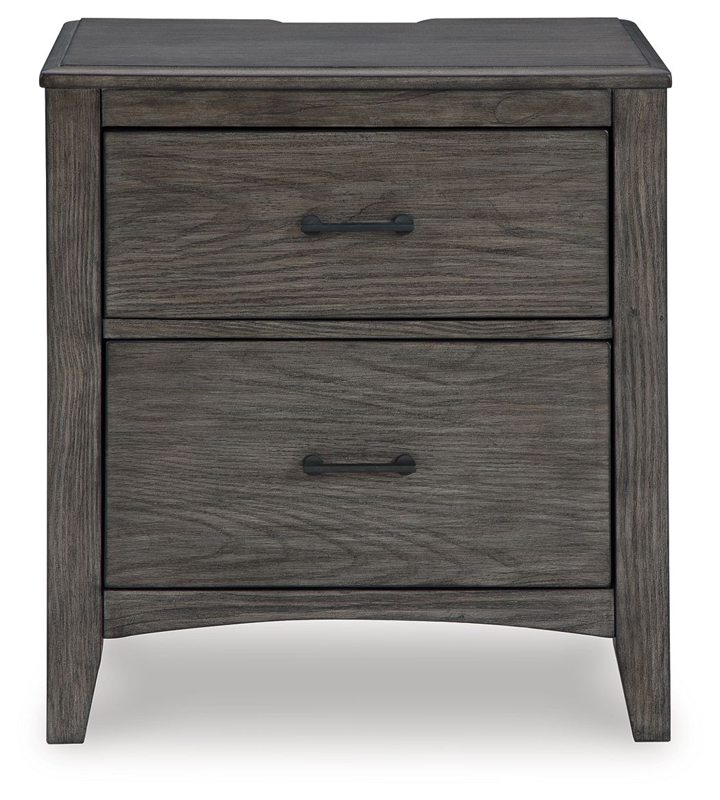 Montillan - Grayish Brown - Two Drawer Night Stand