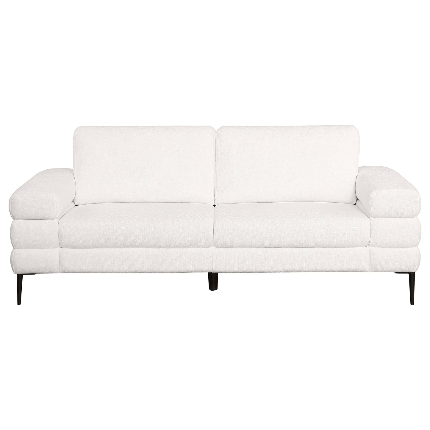 Jessel - Chenille Upholstered Track Arm Sofa - Ivory