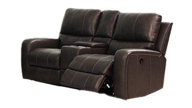 Linton - Leather Console Loveseat With Power Footrest