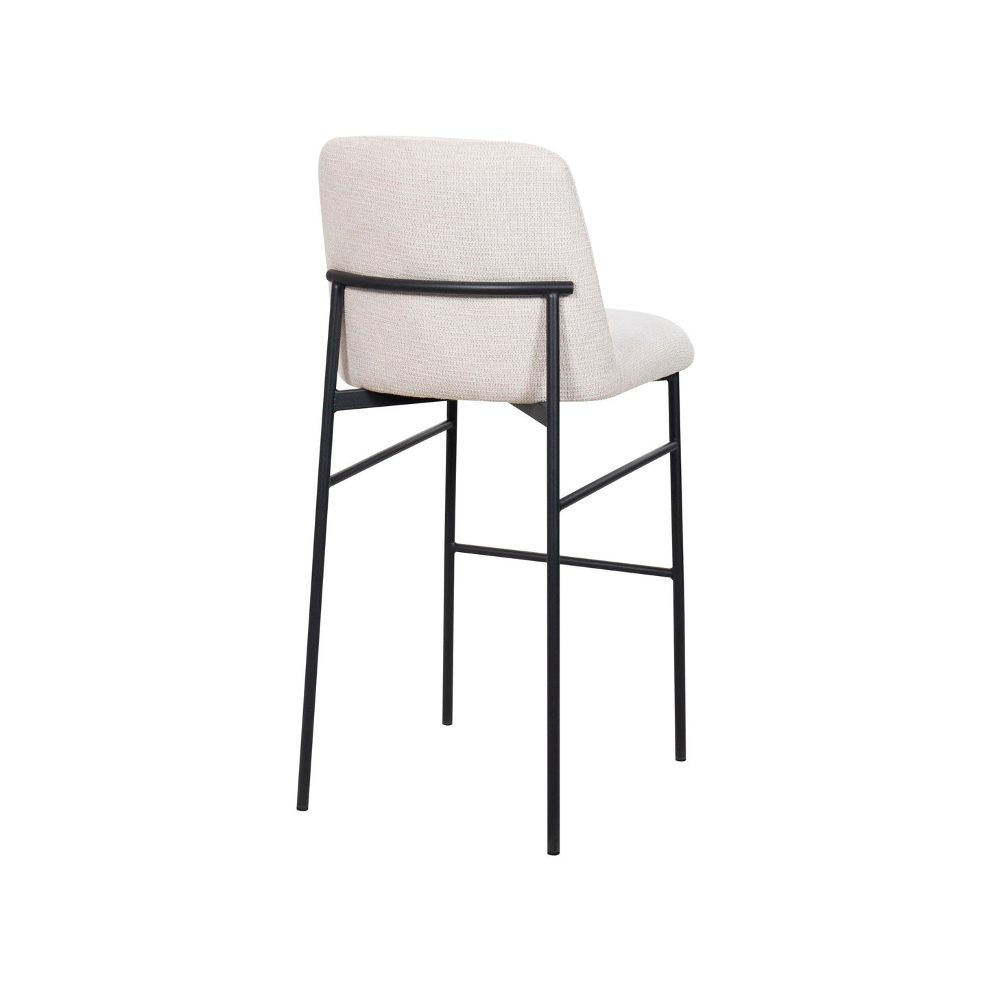 Erik - Bar Chair With Metal Frame (Set of 2) - Beige / Black