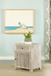 August - 1-Drawer Trellis Pattern Storage Cabinet - White Washed