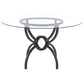 Aviano - Round Glass Top Metal Dining Table - Gunmetal