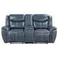 Sloane - Upholstered Padded Arm Reclining Loveseat - Blue