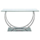 Danville - U-Shaped Glass Top Entryway Console Table - Chrome