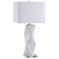 Camie - Rectangular Shade Geometric Table Lamp - White