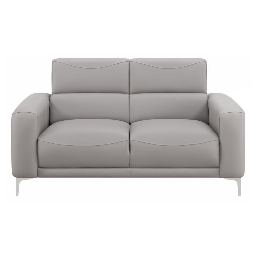 Glenmark - Upholstered Track Arm Loveseat - Taupe