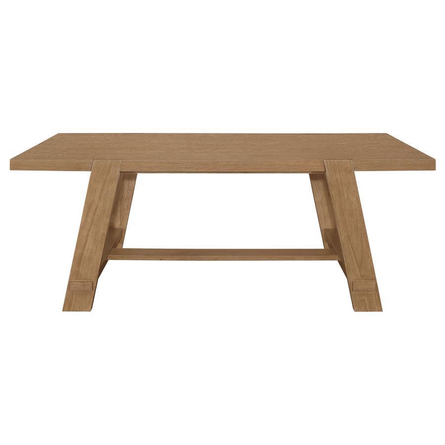 Sharon - Rectangular Wood Trestle Dining Table - Brown