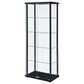 Delphinium - 5-Shelf Clear Glass Curio Display Cabinet - Black