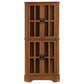 Coreosis - 4 Door Wood Corner Curio Cabinet - Golden Brown