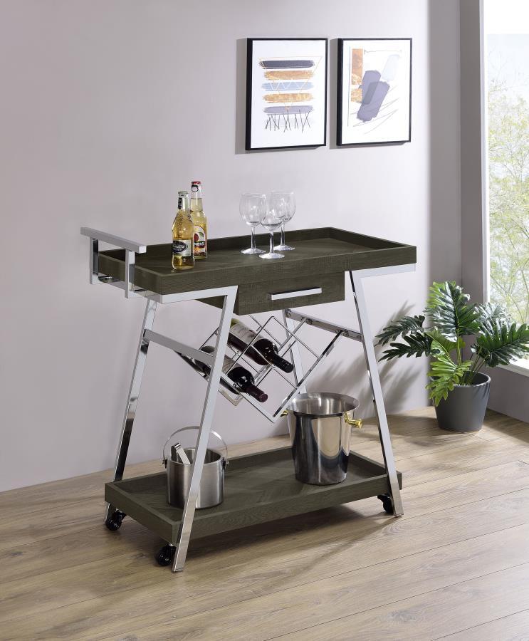 Kinney - 1-Drawer Engineered Wood Bar Cart