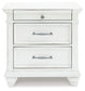 Kanwyn - Whitewash - Three Drawer Night Stand