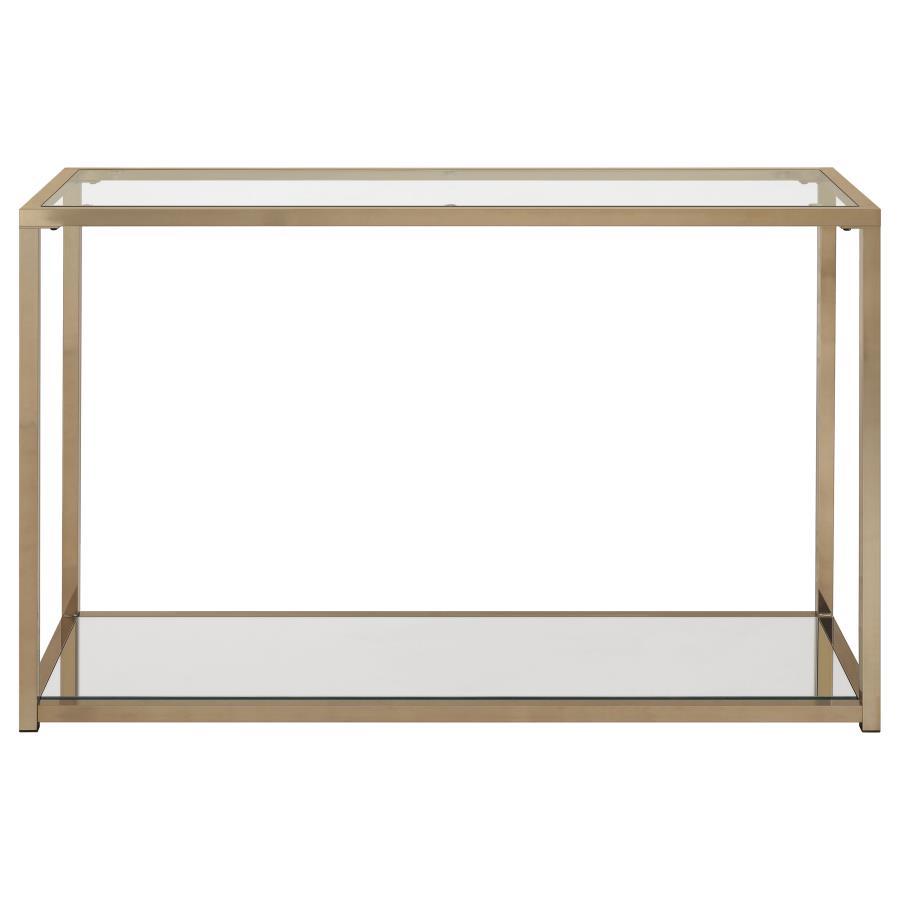 Cora - Glass Top Entryway Console Table - Chocolate Chrome