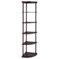 Bonwick - 5-Shelf Corner Bookshelf - Cappuccino