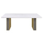 Carla - Cultured Carrara Marble Top Dining Table - White