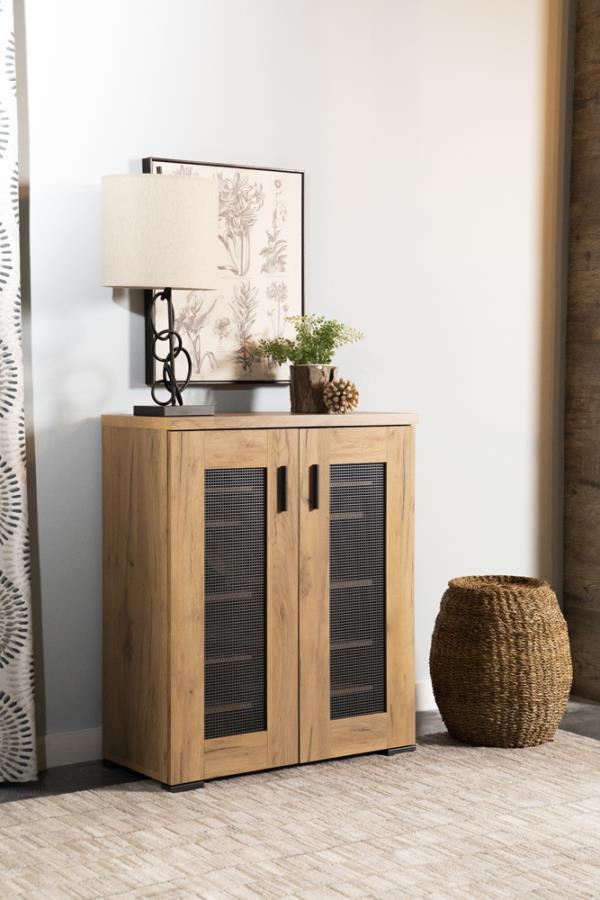 Bristol - 6-Shelf Engineered Wood Shoe Cabinet - Golden Oak