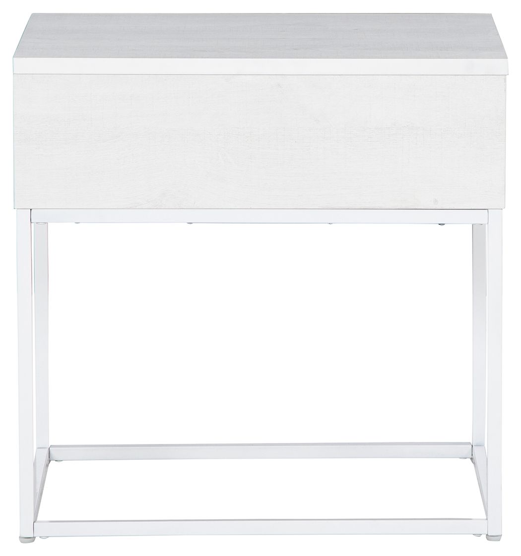 Deznee - White - Rectangular End Table