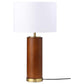 Aziel - Drum Shade Wood Frame Table Lamp - Cappuccino