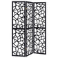 Nailan - 3-Panel Room Divider Folding Screen Open Mosaic - Black