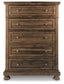 Flynnter - Medium Brown - Five Drawer Chest