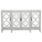 Mckellen - 4 Door Wood Trellis Accent Cabinet - Distressed White