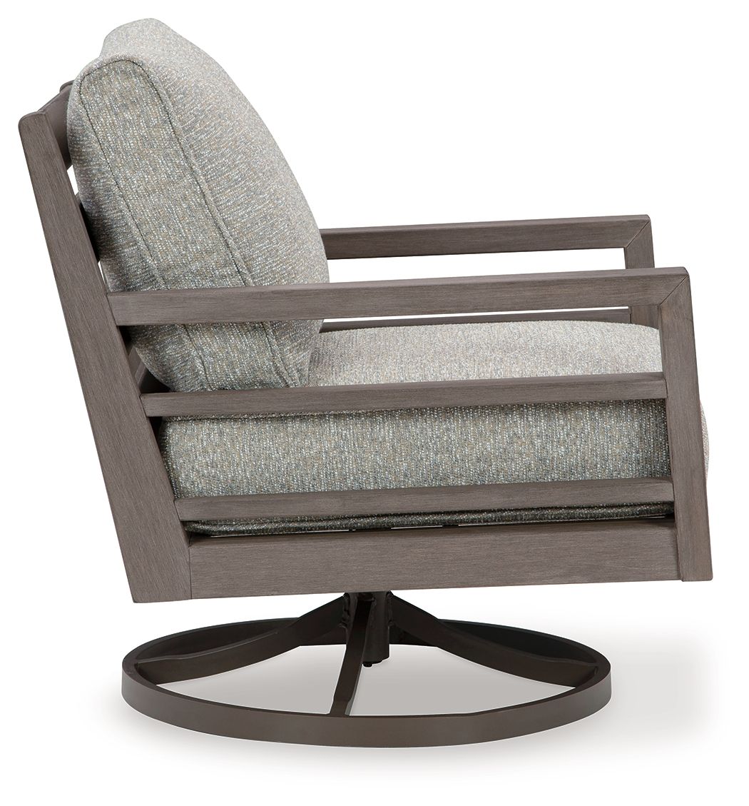 Hillside Barn - Gray / Brown - Swivel Lounge W/ Cushion