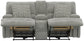 Renaldo - Power Console Loveseat With Zero Gravity Recline - Stone