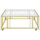 Adri - Square Glass Top Coffee Table With Casters