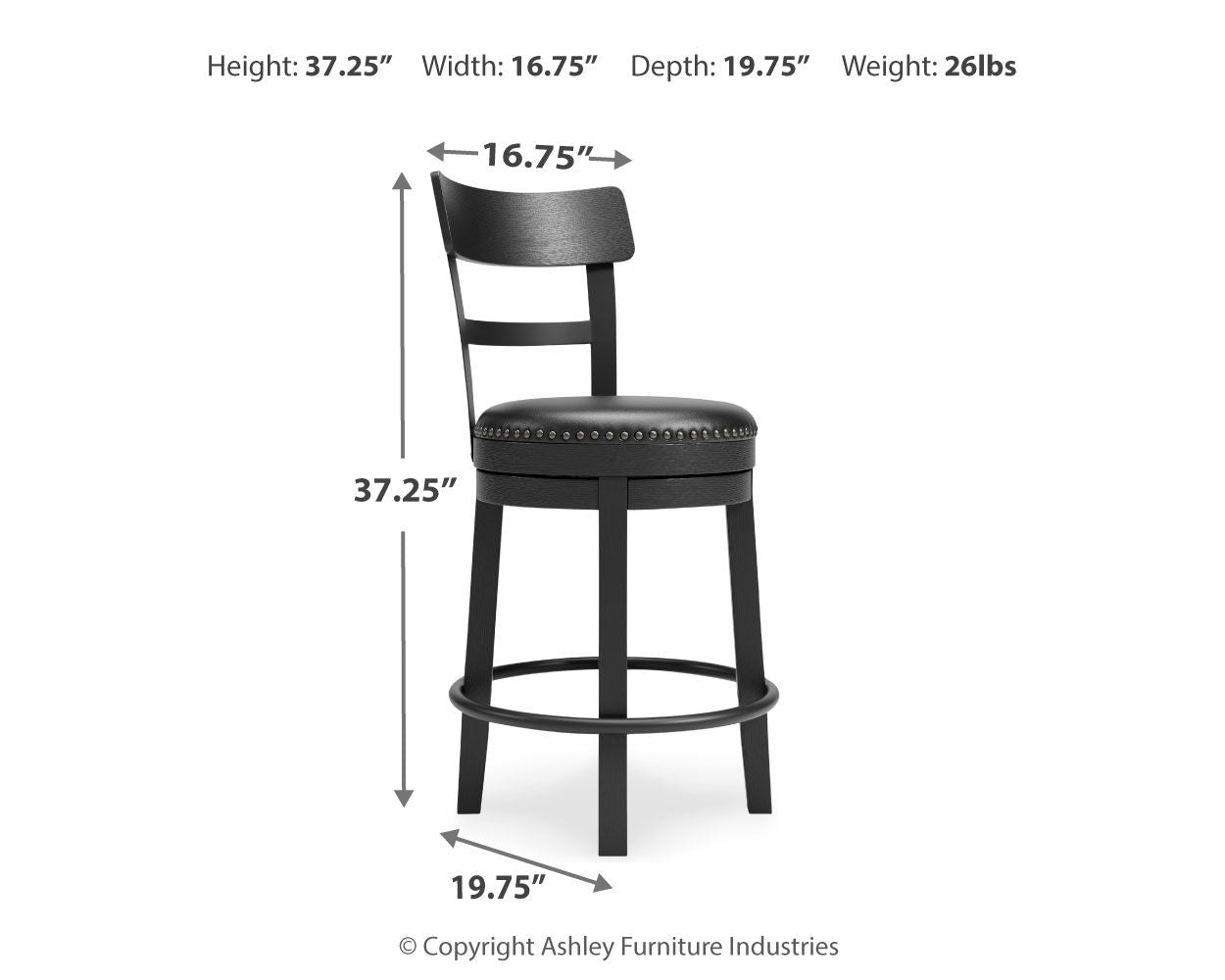 Valebeck - Full Back Swivel Stool