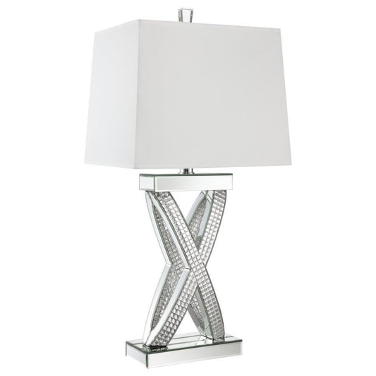 Dominick - Tapered Mirrored Acrylic Table Lamp - Silver