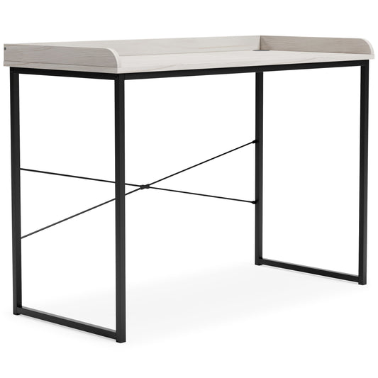 Bayflynn - White / Black - Home Office Desk - Clean-lined