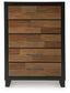 Kraeburn - Brown / Black - Five Drawer Chest