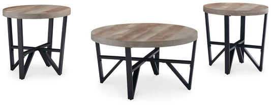 Deanlee - Grayish Brown / Black - Occasional Table Set (Set of 3)