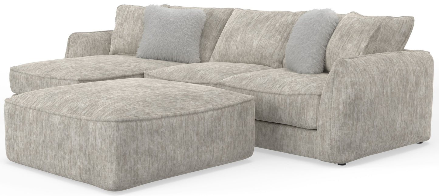 Bucktown - 2 Piece Sofa / Chaise With Extra Thick Cuddler Seat Cushions & Cocktail Ottoman