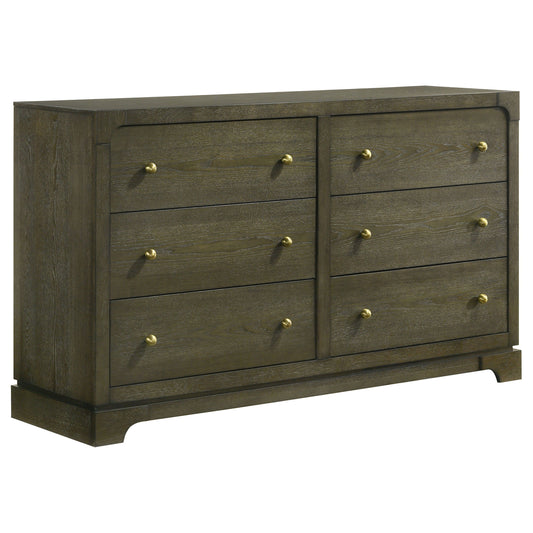 Gran Park - 6-Drawer Dresser Cabinet - Dark Cocoa